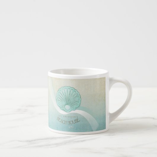 Tasse Expresso Beach House Clam Shell Aqua Blue ID623 (Droite)