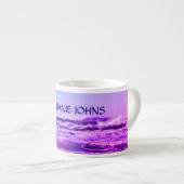 Tasse Expresso Beach Ocean Wave Nom Monogramme Water Pink Ombre (Devant droit)