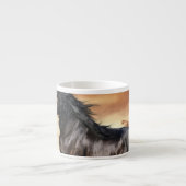 Tasse Expresso Beau Cheval Noir (Devant)