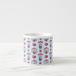 Tasse Expresso Beau Floral Mason Jar Hearts Motif