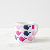 Tasse Expresso Beaux Baleines, Motif De Baleines, Votre Nom (Devant droit)