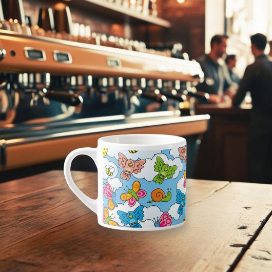 Tasse Expresso Bébé Animaux Arrière - plan