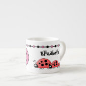Tasse Expresso Bébés mignons rose noir avec étoiles enfant (Devant droit)