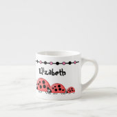 Tasse Expresso Bébés mignons rose noir avec étoiles enfant (Droite)
