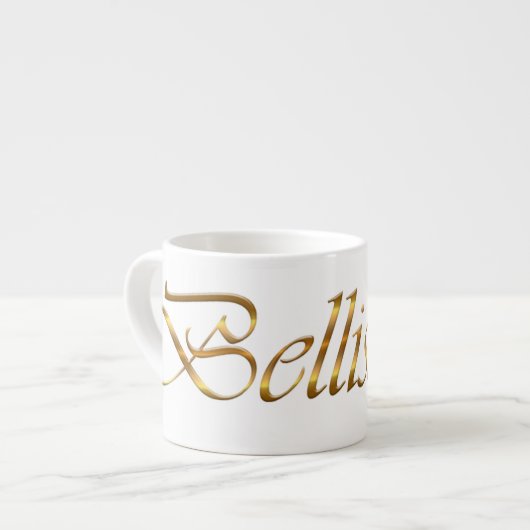 Tasse Expresso Bellissimo. Élément d'or de gradient (Devant gauche)