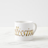 Tasse Expresso Bellissimo. Élément d'or de gradient (Devant droit)