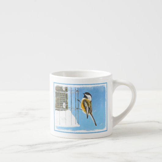 Tasse Expresso Bickadee sur la peinture d'alimentation - Oiseaux  (Droite)