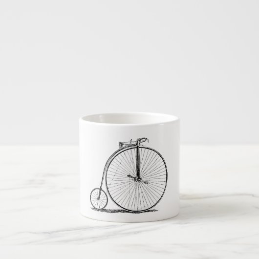 Tasse Expresso Bicyclette à grande roue Penny Farthing (Devant)