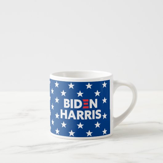 Tasse Expresso Biden / Harris White Stars Motif Blue (Droite)
