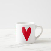 Tasse Expresso Big Red Hearts Motif - Romantique (Droite)