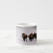 Tasse Expresso Bison en hiver (Devant)
