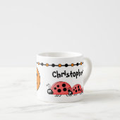 Tasse Expresso Bizarre orange noir avec étoiles enfant (Devant droit)