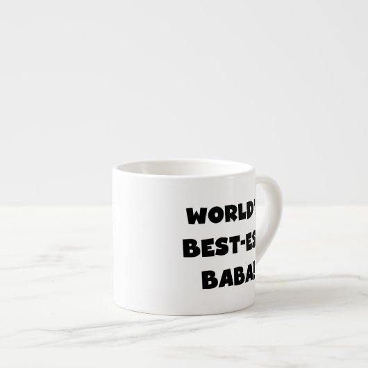 Tasse Expresso Black Text Meilleurs T-shirts et cadeaux Baba (Devant droit)