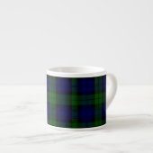 Tasse Expresso Black Watch Tartan bleu vert Plaid (Devant droit)