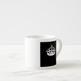 Tasse Expresso Blanc Garder la couronne calme sur le noir