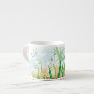 Tasse Expresso Blancs, Galanthus nivalis Illustration