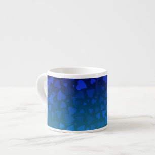 Tasse Expresso Bleu des Coeurs en chute