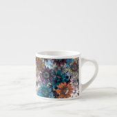 Tasse Expresso Bleu et marron floral (Droite)