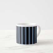 Tasse Expresso Bleu gris et noir rayures (Devant droit)