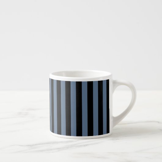 Tasse Expresso Bleu gris et noir rayures (Droite)