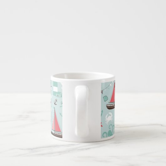 Tasse Expresso Bleu marin et Rose (Dos)