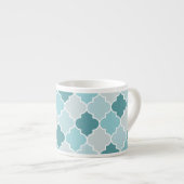 Tasse Expresso Bleu Marocain Trellis, Lattes, Quatrefoil (Devant droit)