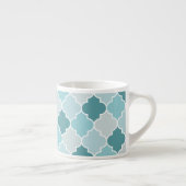 Tasse Expresso Bleu Marocain Trellis, Lattes, Quatrefoil (Droite)