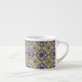 Tasse Expresso Bleu Méditerranée Motif Fleurs Jaunes (Droite)