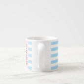 Tasse Expresso Bleu, Motif rayé, Lignes, Votre Nom (Dos)