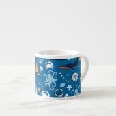 Tasse Expresso Bleu profond Toutes les choses Nautiques (Devant droit)