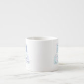 Tasse Expresso Bleu Texte Fier Nouveau Daddy Cadeaux (Devant)