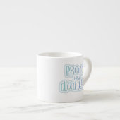 Tasse Expresso Bleu Texte Fier Nouveau Daddy Cadeaux (Devant droit)