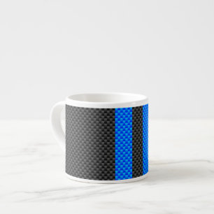 Tasse Expresso Bleu Vibrant fibre de carbone style bandes de cour