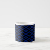 Tasse Expresso Blue and black diamond pattern (Devant)