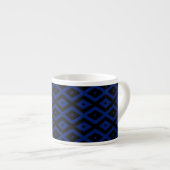 Tasse Expresso Blue and black diamond pattern (Devant droit)