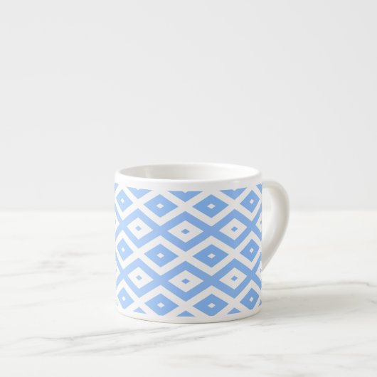Tasse Expresso Blue and white diamond pattern (Devant droit)