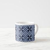 Tasse Expresso Blue Geometric Pattern Retro Style (Devant droit)