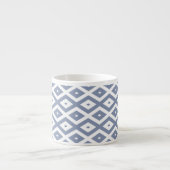 Tasse Expresso Blue grey and white diamond pattern (Devant)