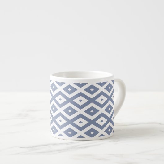 Tasse Expresso Blue grey and white diamond pattern (Devant droit)