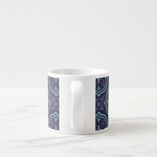 Tasse Expresso blueish floral tiling pattern (Dos)