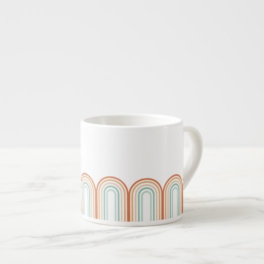 Tasse Expresso Boho Bohemian Pastel Rainbow Mauve Arrière - plan (Devant droit)