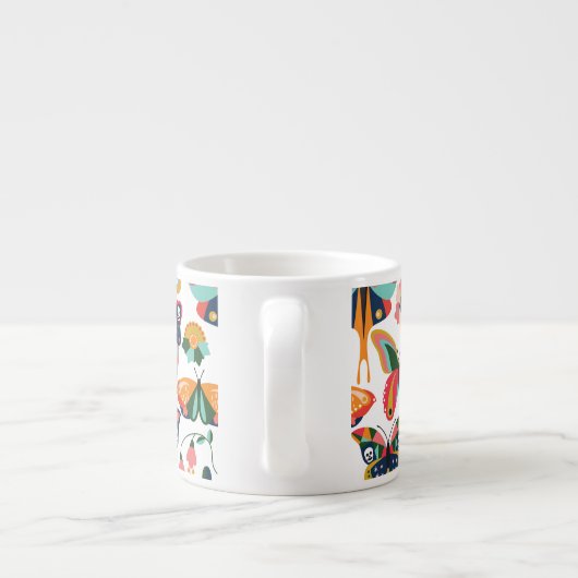 Tasse Expresso Boho Butterflies : Motif en papier peint sans cout (Dos)