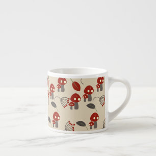 Tasse Expresso Bois Champignon Rouge Beige