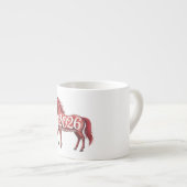 Tasse Expresso Bonne année 2026 Cheval Rouge Chinois (Devant droit)