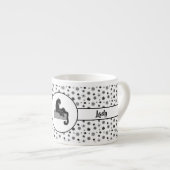 Tasse Expresso Boss Lady Black Chat et fleurs (Devant droit)