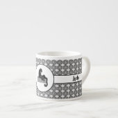 Tasse Expresso Boss Lady Chat noir et fleurs Motifs (Devant droit)