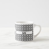 Tasse Expresso Boss Lady Chat noir et fleurs Motifs (Droite)