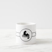 Tasse Expresso Boss Lady Chat noir sur Arrière - plan blanc (Devant)