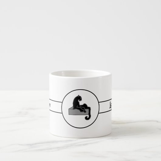 Tasse Expresso Boss Lady Chat noir sur Arrière - plan blanc (Devant)