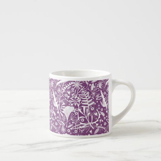 Tasse Expresso Botanique Floral Purple Blanc (Droite)